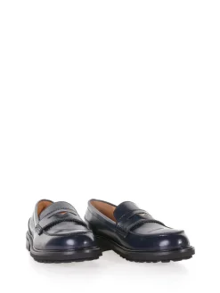 Mocassino In Pelle Blu