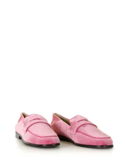Mocassino In Velluto Fuxia
