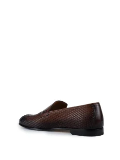 Moccasine in pelle intrecciata