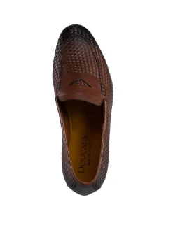Moccasine in pelle intrecciata