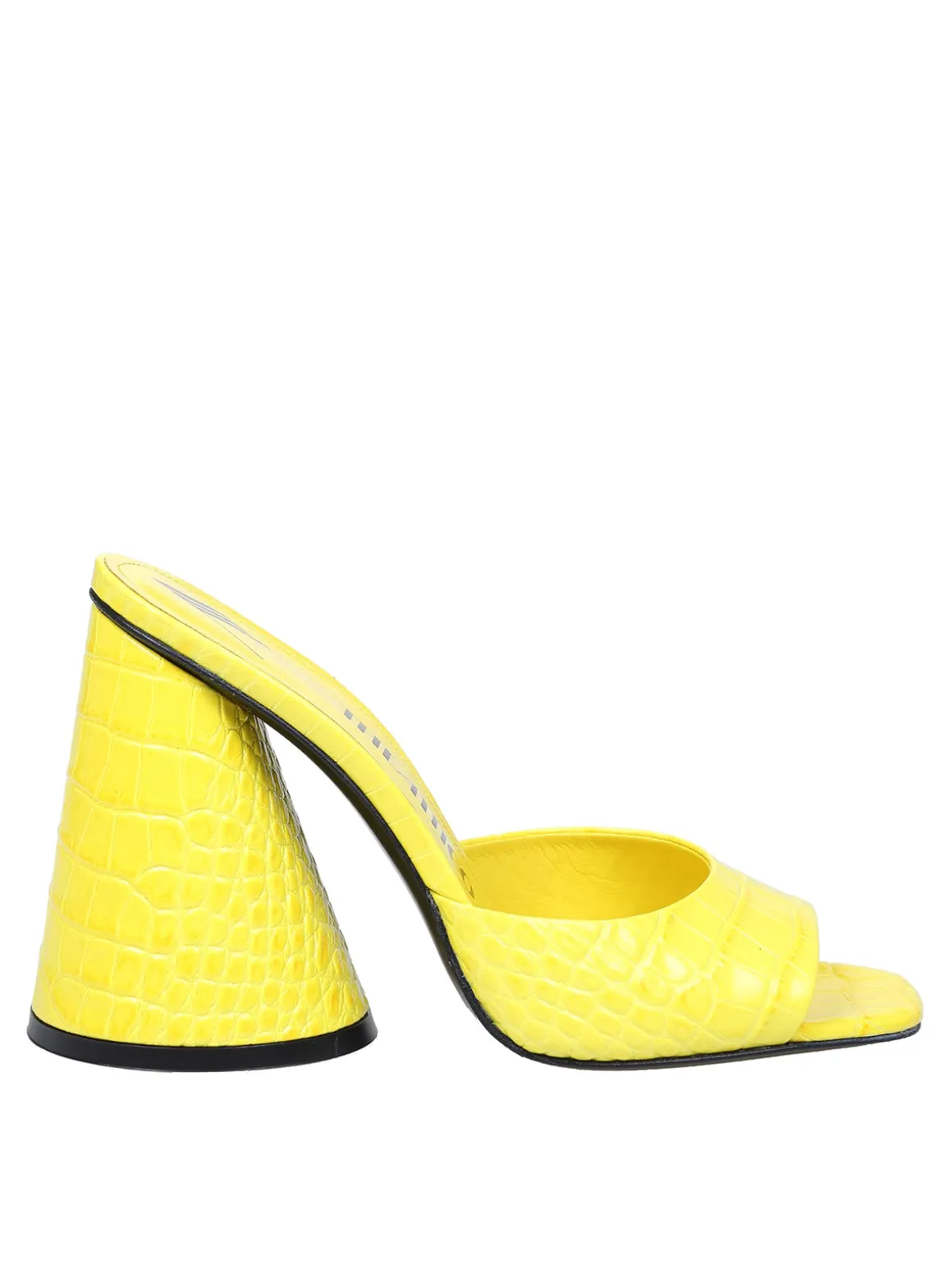 Mule luz in pelle colore giallo