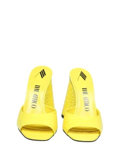 Mule luz in pelle colore giallo
