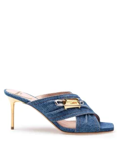 Mule Safety In Tessuto Denim Con Spilla