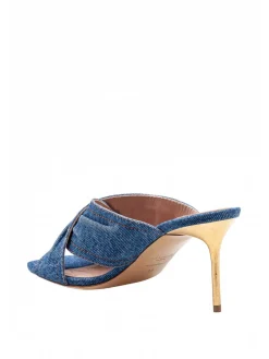 Mule Safety In Tessuto Denim Con Spilla
