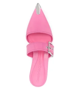 Mules bassi con punta metallizzata