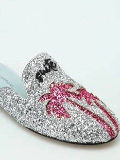 Mules Suite Life in argento glitter