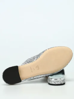 Mules Suite Life in argento glitter