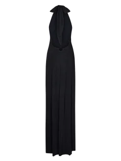 Myla Long Dress in Black Stretch Jersey