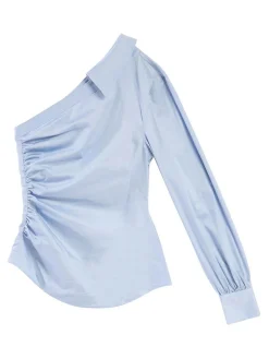 One Shoulder Popeline Blouse