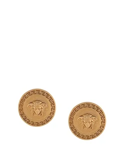 Orecchini circolari con testa di medusa