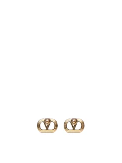 Orecchini con targa logo