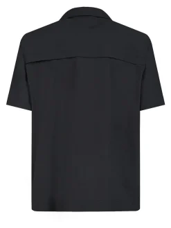 Overshirt a maniche corte nero
