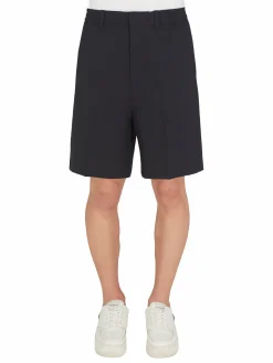 Pantaloncini bermuda in nylon blu navy
