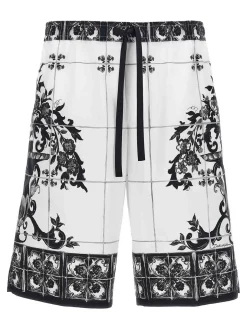 Pantaloncini di bermuda a stampa maiolica