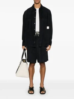 Pantaloncini di bermuda in pelle