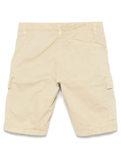Pantaloncini di cotone beige con logo