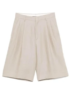 Pantaloncini di lino in taupe