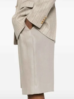 Pantaloncini di lino in taupe
