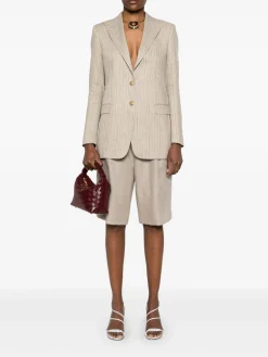 Pantaloncini di lino in taupe