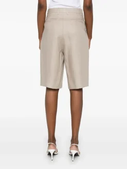 Pantaloncini di lino in taupe