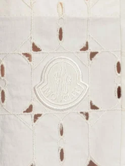 Pantaloncini ricamati in cotone avorio