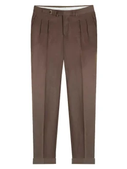 Pantaloni a doppia piega di lino