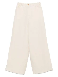 Pantaloni a gamba larga di lino