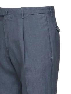 Pantaloni a pieghe di lino