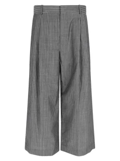 Pantaloni Ampi In Lana Vergine E Mohair