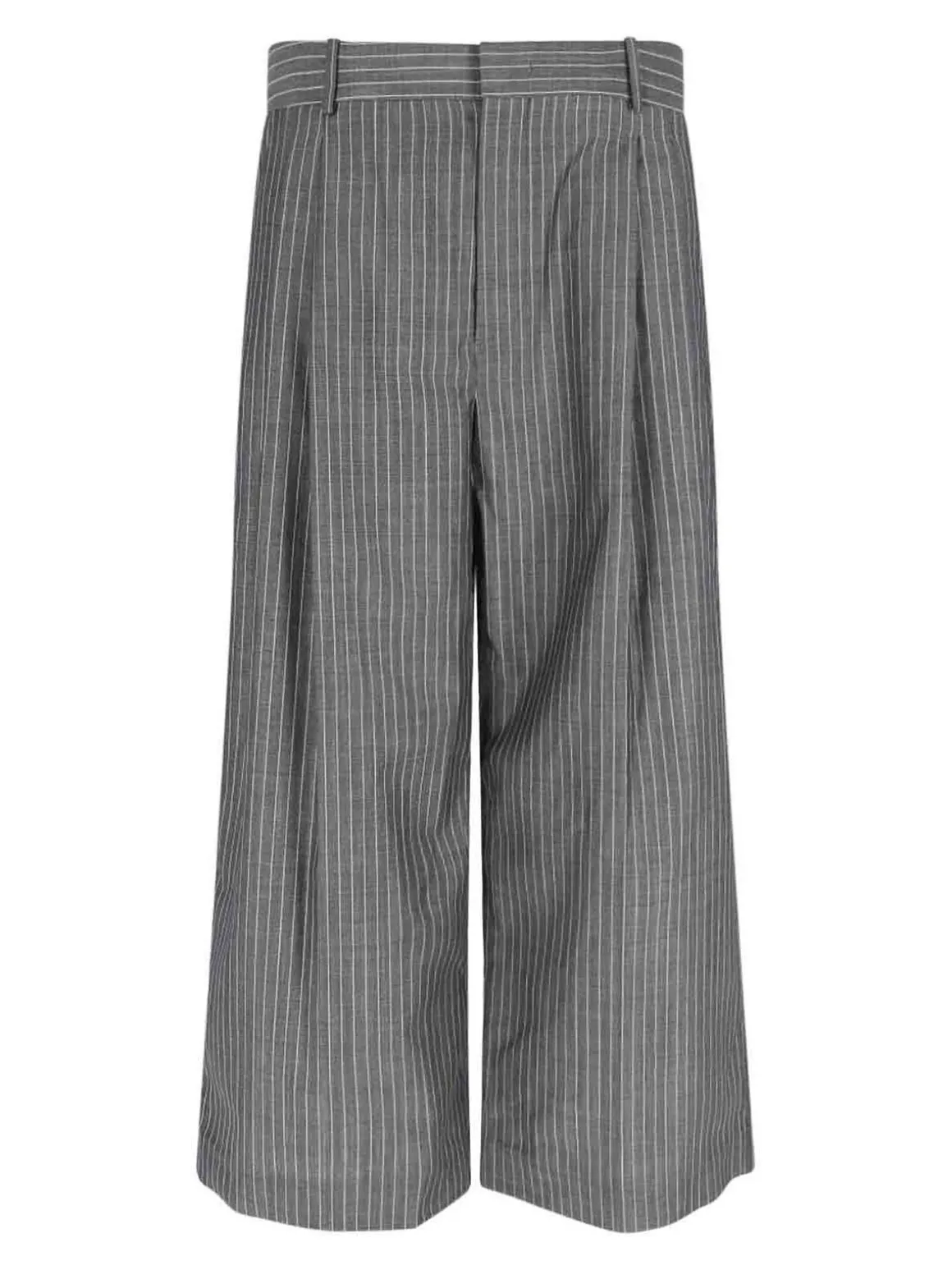Pantaloni Ampi In Lana Vergine E Mohair
