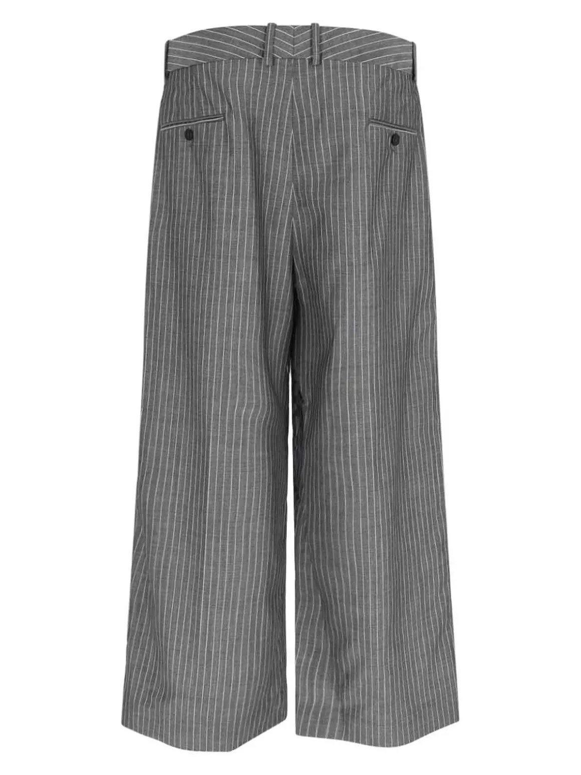 Pantaloni Ampi In Lana Vergine E Mohair