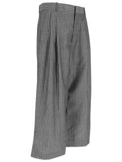 Pantaloni Ampi In Lana Vergine E Mohair