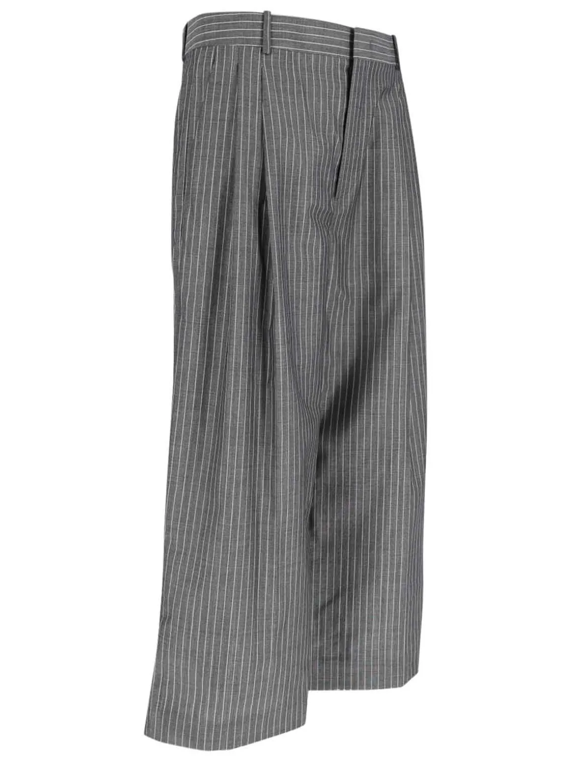 Pantaloni Ampi In Lana Vergine E Mohair
