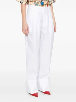 Pantaloni bianchi di miscela di cotone
