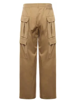 Pantaloni cargo di cotone e seta