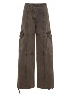 Pantaloni cargo di tela tinti