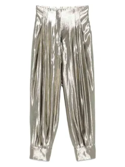 Pantaloni casual d'argento effetto laminato