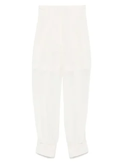 Pantaloni casual e cargo in lana bianca