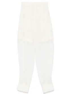 Pantaloni casual e cargo in lana bianca