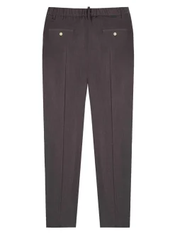 Pantaloni chino miscela di lana marrone scuro