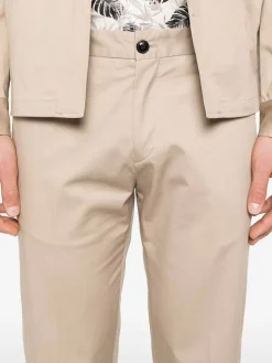 Pantaloni classici in cotone beige