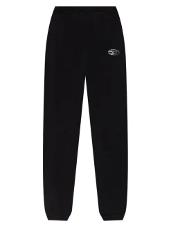 Pantaloni della tuta in cotone nero con logo