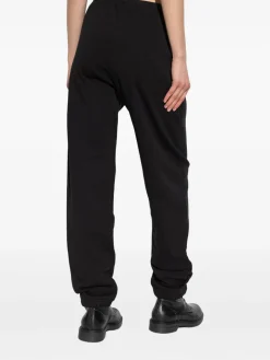 Pantaloni della tuta in cotone nero con logo