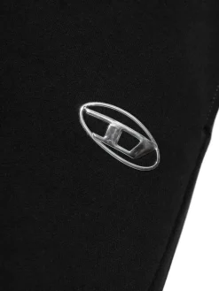 Pantaloni della tuta in cotone nero con logo