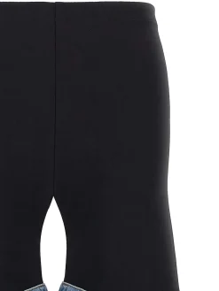 Pantaloni di bagliore in denim ibrido