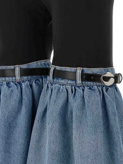 Pantaloni di bagliore in denim ibrido