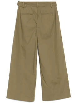 Pantaloni di cotone in verde con cintura