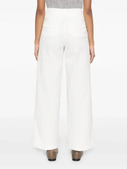 Pantaloni di cotone larga bianca