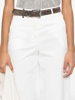 Pantaloni di cotone larga bianca