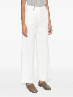 Pantaloni di cotone larga bianca